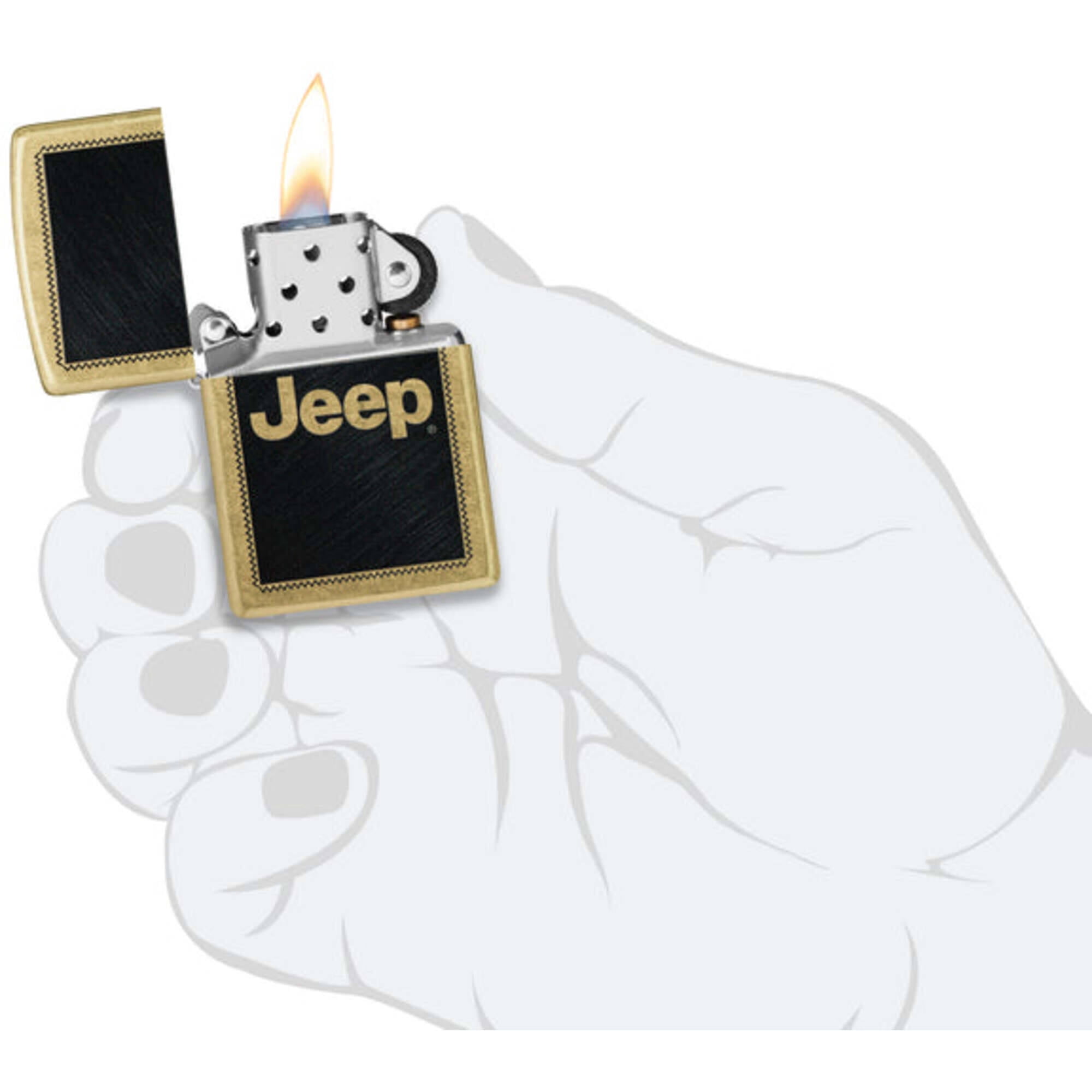 Zippo 46225 Jeep Stamp Design Classic Street Brass Pocket Lighter