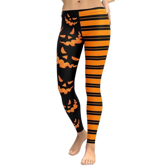 Two Patterned Halloween Leggings Size: XS for Women | FIERCEPULSE