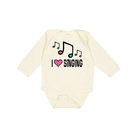 

Inktastic Choir Singer Music I Love Singing Girls Long Sleeve Baby Bodysuit