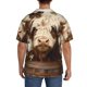 thumbnail image 3 of Fotbe Butterfly Cow Barrel Camisa Estampada de Manga Corta para Hombre, Casual de Verano, Estilo Playero, Sin Arrugas-X-Large, 3 of 5