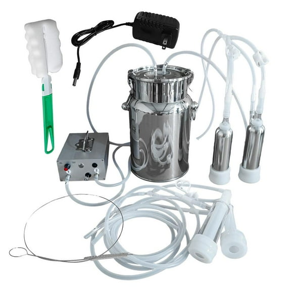 AIHOME Milking Machine For Cows Electric Milking Machine 7L Milk Bucket Food Grade Speed Adjustable Pulsating Vacuum Pump Cow Milker For Goats Cows modern