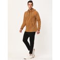 thumbnail image 3 of Unique Bargains Big & Tall Men's Fleece Drawstring Hooded Sweatshirt Zip Pullover, 3 of 5