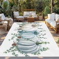 thumbnail image 2 of Blue Pumpkins Thanksgiving Outdoor Rug for Patio/Deck/Porch, Non-Slip Large Area Rug 5 x 8 Ft, Fall Green Eucalyptus Pinecones Indoor Outdoor Rugs Washable Area Rugs, Camping Rug Carpet Runner, 2 of 8