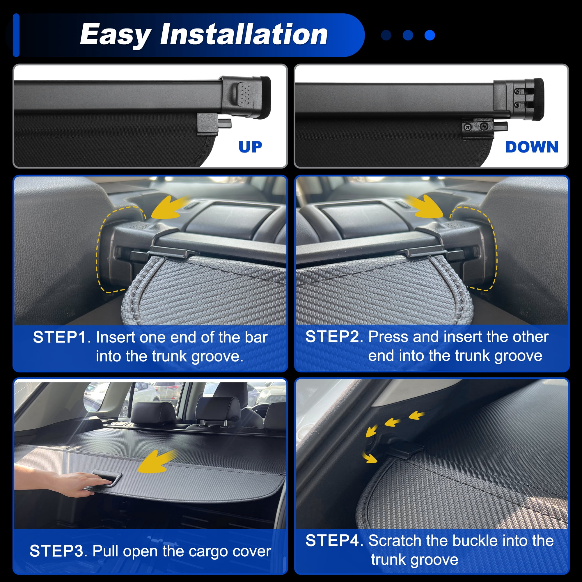 Unique Bargains Cargo Cover for Tesla Model Y Juniper 2026 Trunk Shield Shade Cover