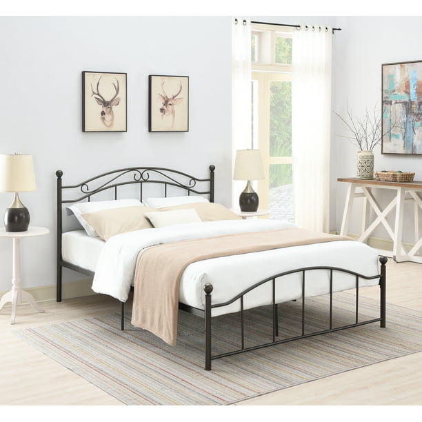 Ovis Platform Metal Cannonball Bed, Cannonball Bed Queen