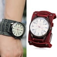 thumbnail image 4 of Reloj de pulsera Salvador con correa de cuero para Hombre rojo retro, 4 of 10
