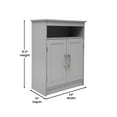 thumbnail image 6 of Emma + Oliver Bathroom Storage Cabinet Organizer with Adjustable In-Cabinet Shelf, Two Magnetic Closure Doors, and Upper Open Shelf in Gray, 6 of 11