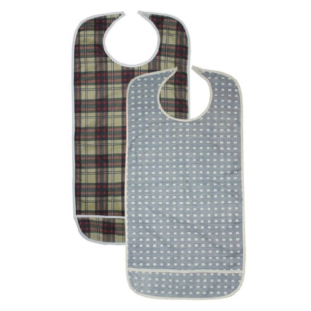 2 Pack Adult Vinyl Adult Bibs with Crumb Catcher Premium Walmart