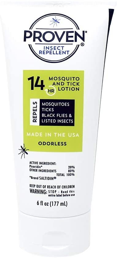 Proven 14 HR Insect Repellent Lotion – Odorless, 6 oz; Protects Against Mosquitoes, Ticks and Flies; DEET Free, Non-Toxic; Safe for Children; Made in USA