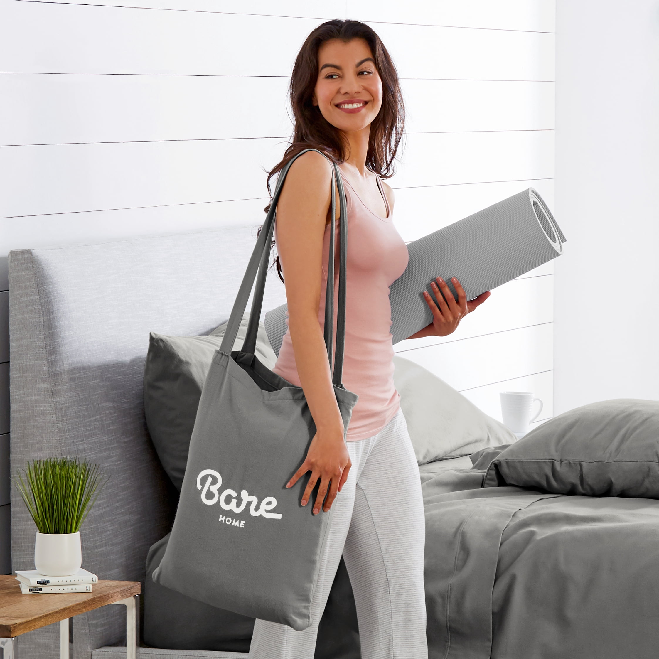 Bare Home 100% Cotton Flannel Sheet Set, Heavyweight, Deep Pocket (Split King, Gray)