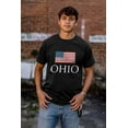 thumbnail image 4 of Ohio Pride American Flag OH USA Plus Size Crewneck Graphic Tee Shirt Brisco Brands 2X, 4 of 5