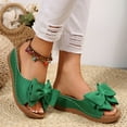 thumbnail image 4 of Mostsola Slides for Women Cute Bowknot Wedge Sandals Platform Slip on Shoes Beach Dress Shoes, 4 of 8