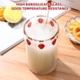 thumbnail image 3 of 1 set Strawberry Cup Resistente al calor Copa de vidrio de vidrio de paja de vidrio de cristal, 3 of 8