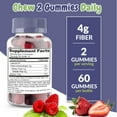 thumbnail image 6 of Health Supplied Fiber Prebiotic Gummies Sugar Free, Keto Friendly | Gut Cleansing, Constipation Relief | Natural Berry Flavor, 6 of 7