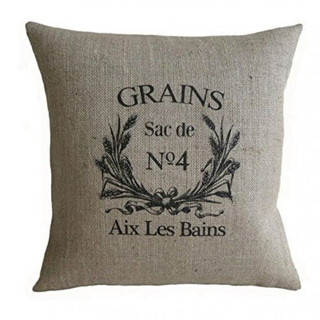 Vintage Grain Sack - PatriciaStore decorative pillow covers Vintage French Grain Sack 18 X 18 inch