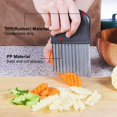 thumbnail image 4 of Cortador de arrugas fuerte, cuchillo para freír francés de alta resistencia, picador ondulado de acero inoxidable grueso, mango negro, cortador duradero para patatas (2 piezas), 4 of 5