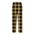 thumbnail image 6 of Fabrcox Plaid Flannel Pj Pants for Men Slim Fit M-Xxl Xxxl Straight Leg Pj Bottoms with Pockets Winter Warm Casual Drawstring Sleepwear Pants Yellow 3XL, 6 of 6