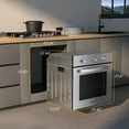 thumbnail image 2 of Empava 24 in. 2.3 cu. Ft. Single Gas Wall Oven - Bake Broil Rotisserie Functions with Mechanical Controls - Built-in Timer - Convection Fan in Stainless Steel EMPV-24WO08, 2 of 15