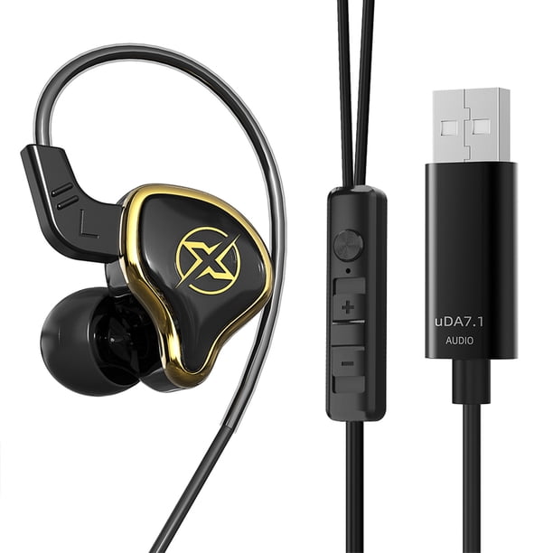 Auriculares USB Gaming con micrófono ergonómicos para ordenador negro PC