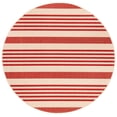thumbnail image 2 of SAFAVIEH Beach House Henry Striped Indoor/Outdoor Area Rug, Beige/Red, 6'7" x 6'7" Round, 2 of 7