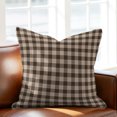 thumbnail image 5 of Throw Pillow Covers 18x18 Inch, Brown Gingham Decorative Pillow Cases for Couch Sofa Bed, Farmhouse Buffalo Plaid Checkered Cotton Linen Square Home Decor Pillowcases with Hidden Zipper, 5 of 9