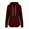 thumbnail image 3 of Enjoytime Womens Hoodies Long Sleeve Drawstring Pullover Sweatshirt Solid Color Casual Soft Fall Winter Plus Size Clothes, 3 of 5