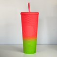 thumbnail image 1 of Non-Branded Studded Tumbler (24 oz, Ombre Red/Green), 1 of 1