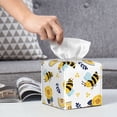 thumbnail image 6 of Yiaed Bees And Rainbows Print Tissue Box Cover, PU Leather Decorative Organizer for Tabletop, Bathroom, Car, Office Creative Decorative, 6 of 7