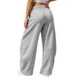 thumbnail image 4 of Stralyhd Wide Leg Womens Sweatpants Baggy High Waisted Fleece Pants Fall Sweat Trousers Travel Fashion Outfits with Pockets Dark Gray M, 4 of 4