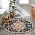 thumbnail image 4 of Small Round Rug 3 Ft, Vintage Boho Non Slip Area Rug for Bedroom, Middle Century Western Geometric Abstract Art Washable Low Pile Circle Carpet Door Mat for Indoor Home Kitchen Entryway Nursery Decor, 4 of 9