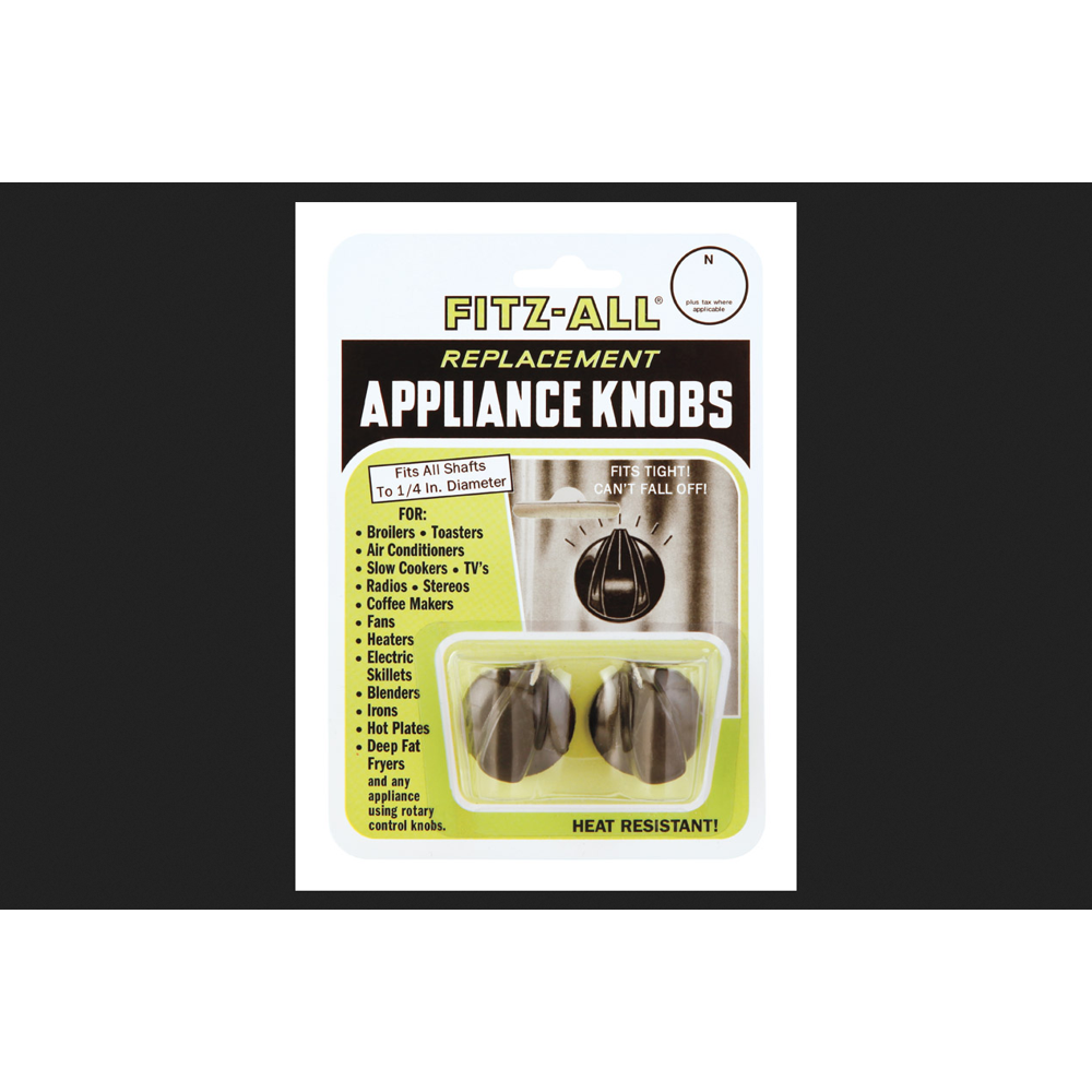 FitzAll Plastic Replacement Appliance Knobs Black