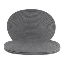 Unique Bargains Set of 4 Cotton Rope Placemats for Dining Table Decor Table Mat Dark Gray