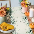 thumbnail image 4 of Green Blue Fall Table Runner, Autumn Thanksgiving Kitchen Dining Table Decoration for Home Party Decor 13x108 Inches, 4 of 9