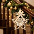 thumbnail image 2 of Toycle Hollow Metal Christmas Ornaments Golden Hanging Decor With Bow Crystal Xmas Tree Decorations For Decor A, 2 of 6