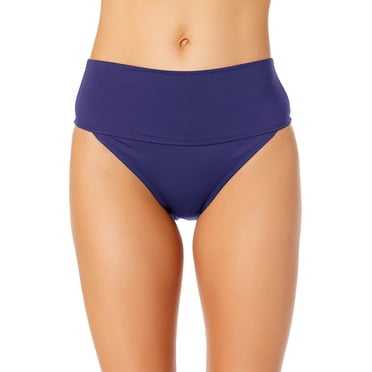 Anne Cole womens  Soft Band High Waist Bottom, l, Navy