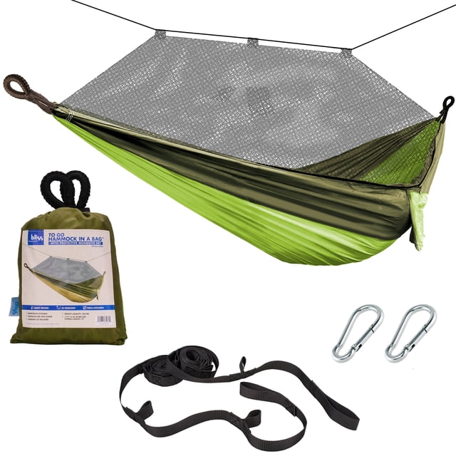 Bliss Hammocks Hammock in a Bag with Mosquito Net and Tree Straps, 350 Lb Cap, Royal Blue