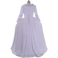 thumbnail image 6 of Women's Marie Antoinette Cosplay Ball Gown Costume 18th Century White Ruffle Sack-back Rococo Gown Dress, 6 of 8