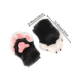 thumbnail image 6 of Byfri Black and White Furry Cat Paw Full Finger Mittens, Plush Animal Gloves for Themed Festivities, Black White 32x24cm, 6 of 7