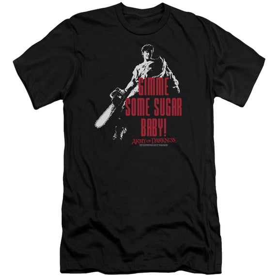 Army Of Darkness Sugar Premium Adult Slim Fit 30/1 T-Shirt Black