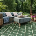 thumbnail image 3 of SAFAVIEH Courtyard Cori Bordered Indoor/Outdoor Area Rug, Dark Green/Beige, 4' x 5'7", 3 of 7