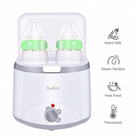 Double Baby Bottle Warmer, Food Warmer, Steam Sterilizer, Portable Fast Warming Breast Milk Fit Most Brands Baby