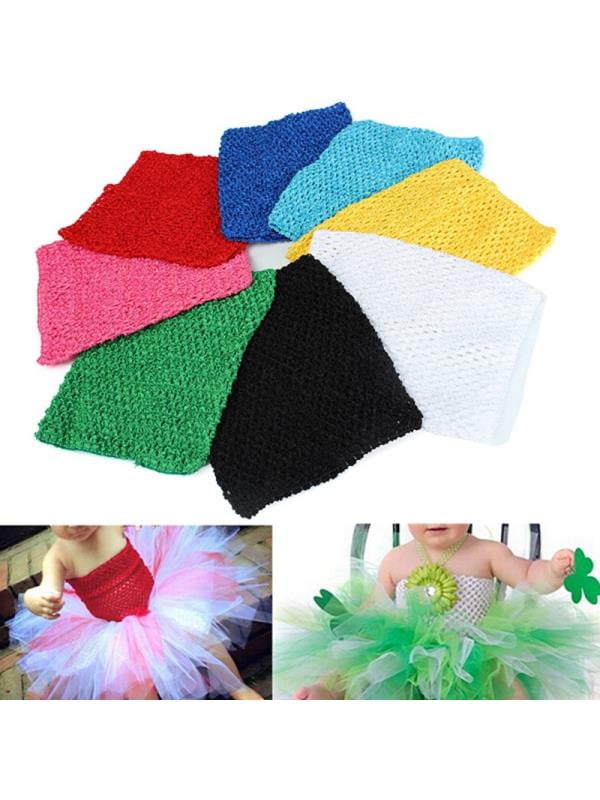 9" Crochet Tube Top Elastic Waistband Headband Hair Band Girls Tutu Skirt DIY