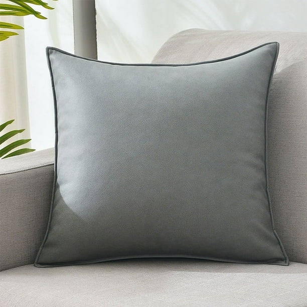 XmhyTop-A 1 pieza de 45 x 45 cm, cojín decorativo suave para sofá, color gris claro, para sala de estar.