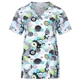 thumbnail image 1 of Birdeem Women Short Sleeve V-Neck Tops with Pockets Working Uniform Workwear Top, 1 of 1