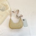 thumbnail image 1 of Bolsa de mano de paja de moda para mujer, Bolsa de mano para mujer, Bolsa de mensajero de verano (cinta caqui) Hugtrwg Para Estrenar, 1 of 9