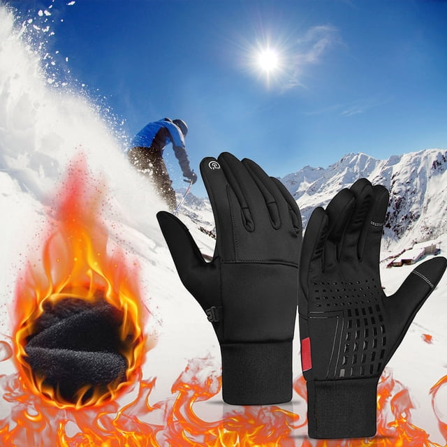 TIMIFIS Gants d'Hiver Gants de Course en Plein Air Gants de Cyclisme Écran Tactile Gants d'Hiver pour Hommes Doublures de Gants Gants de Randonnée Gants Chauds par Temps Froid Gants de Neige Gants de Moto