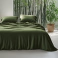 thumbnail image 1 of Funda de edredón Bedsure Silky Cooling King Size, color verde oliva, 1 of 8