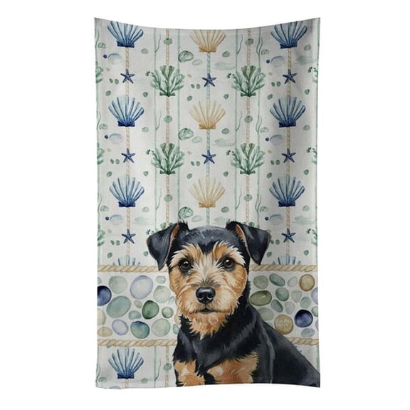 Carolines Treasures WDK7128KTWL 25 x 15 in. Black & Tan Norfolk Terrier Coastal Sea Glass Kitchen Towel