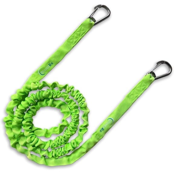WavesRx AnchorMate Flat Bungee Line | Safely Anchor Your Jet Ski or PWC Near Beach or Sandbar | Stretches from 7' to 14' to Absorb Wake and Surf | Marine Grade Snap Hook and Bag Included