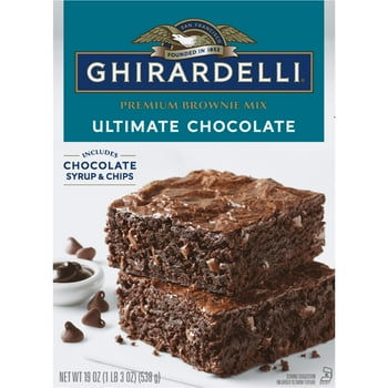 Ghirardelli Ultimate Chocolate Premium Brownie Mix, Includes Chocolate  and Chips, 19 oz Box